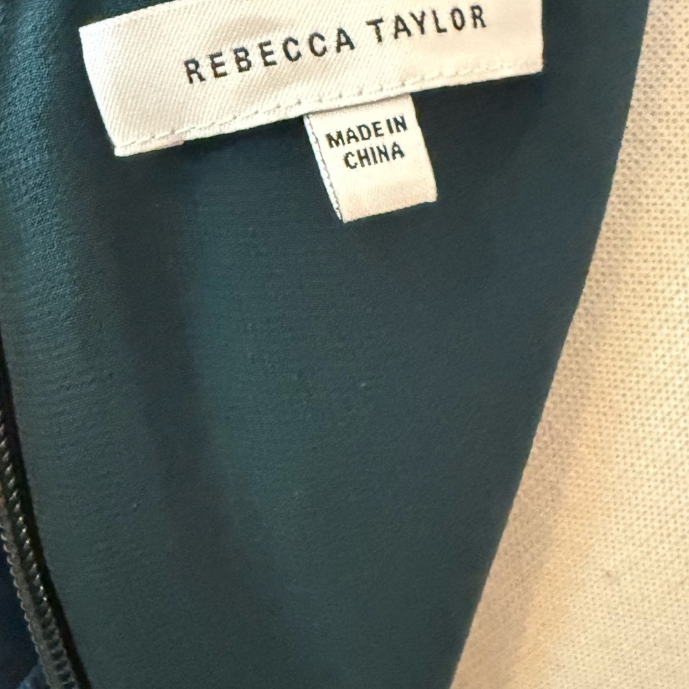 Rebecca Taylor Forest Green Eyelash Striped Skater Skirt Mini Dress-Size 4 NWT - Picture 11 of 15